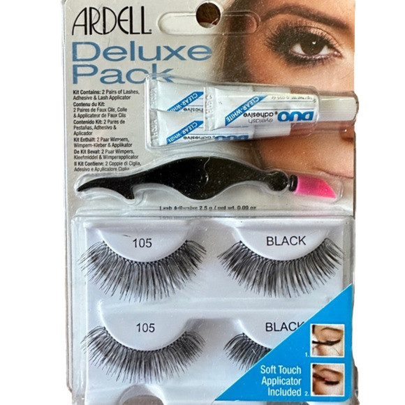 New 2‎  packs Ardell Deluxe Pack Eye Lashes Black - Picture 2 of 3